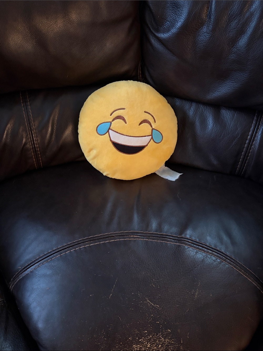 Yellow Laughing Emoji Plush Accent Pillow - Home Accents
